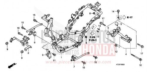 CARROSSERIE DE CHASSIS PES125RA de 2010